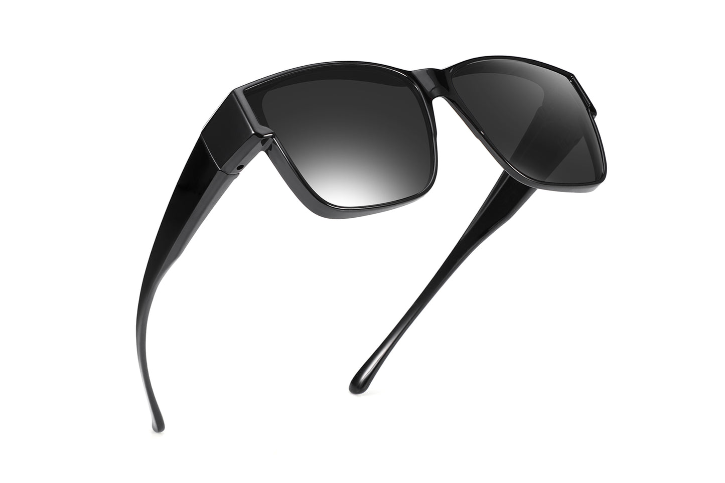 TINHAO Polarized Sunglasses Fit Over Glasses for Men Women, Retro Square Sunglasses UV400 Protection Shades