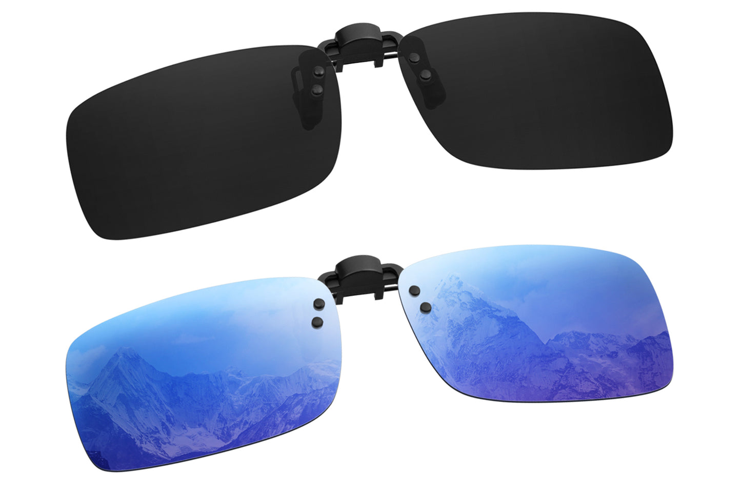 Polarized Clip-on Sunglasses Flip Up UV400 Protection Clip Rimless Sunglasses over Prescription Glasses