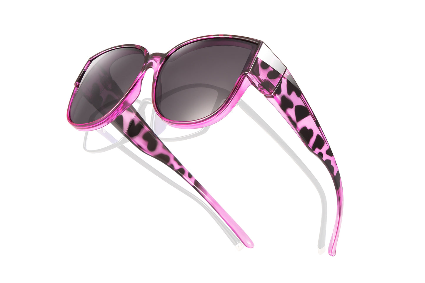 TINHAO Polarized Sunglasses Over Glasses for Women Men, Fit Over Glasses Sunglasses with Square Oversized UV Protection