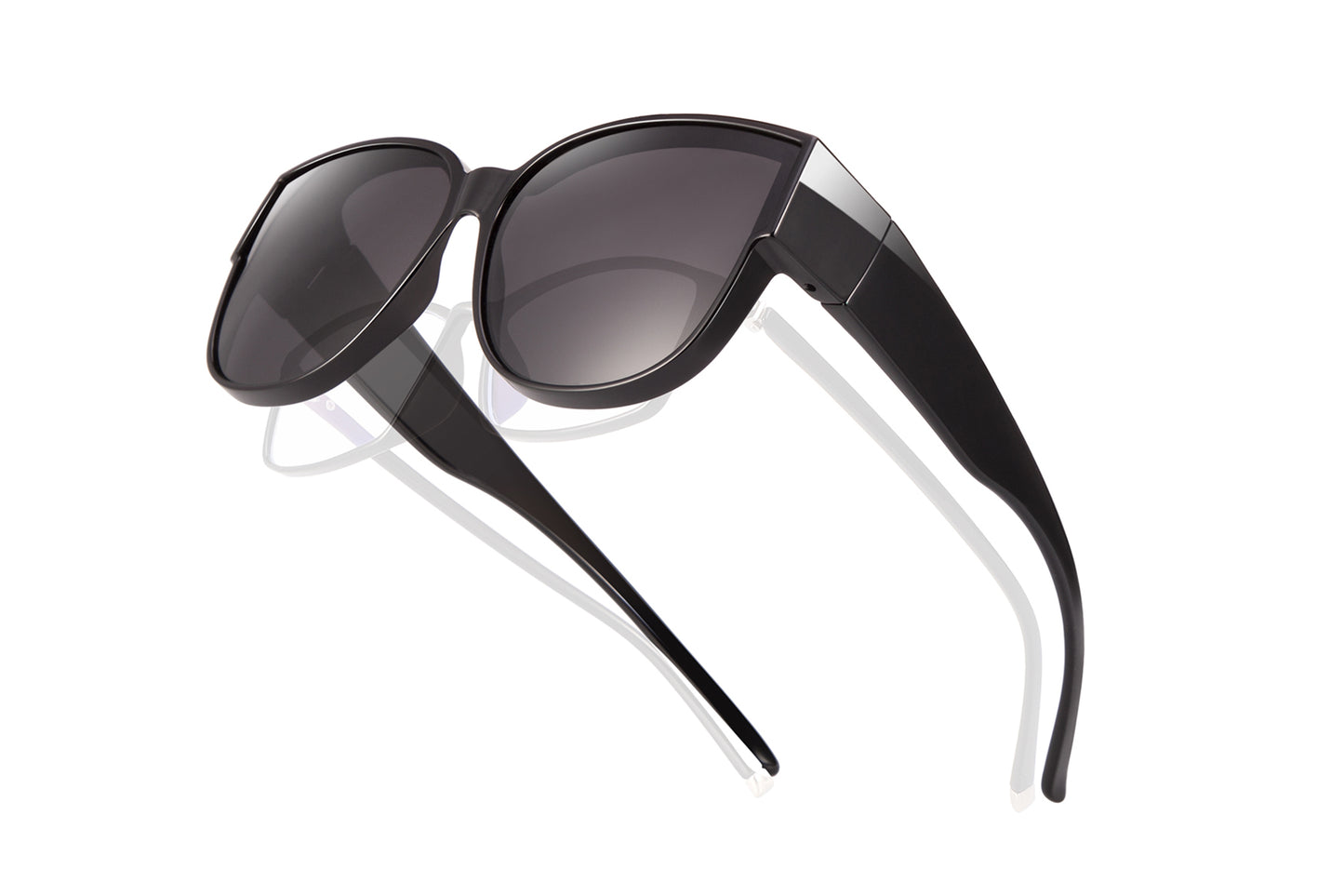 TINHAO Polarized Sunglasses Over Glasses for Women Men, Fit Over Glasses Sunglasses with Square Oversized UV Protection