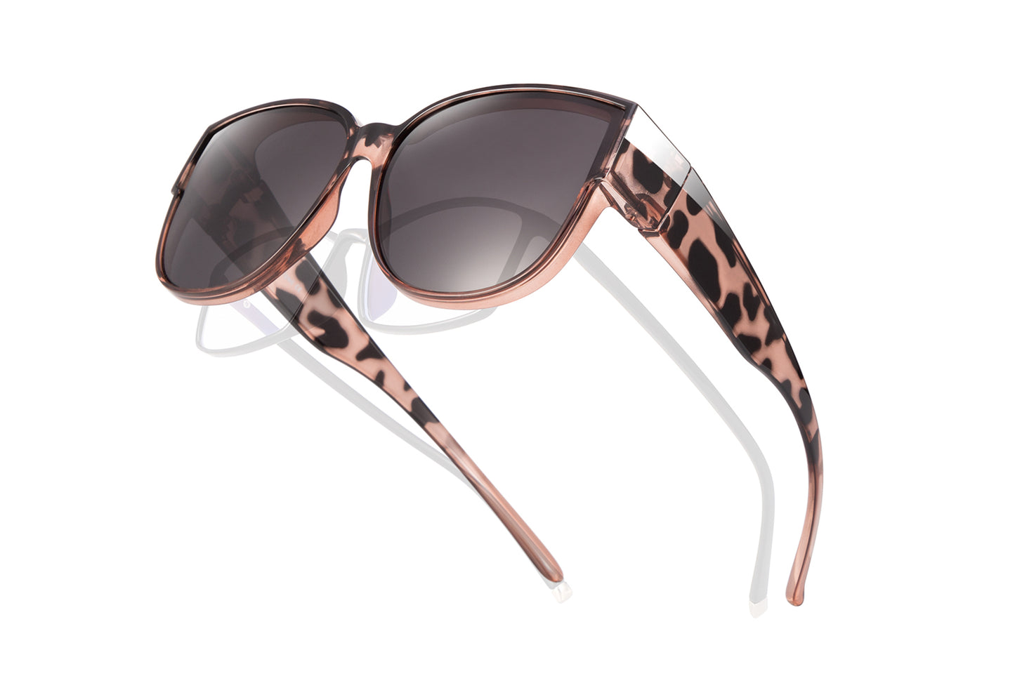 TINHAO Polarized Sunglasses Over Glasses for Women Men, Fit Over Glasses Sunglasses with Square Oversized UV Protection