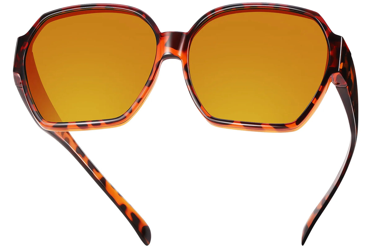 Polarized Fit-Over Sunglasses UV400 – Square TH-5810 – Amber Leopard
