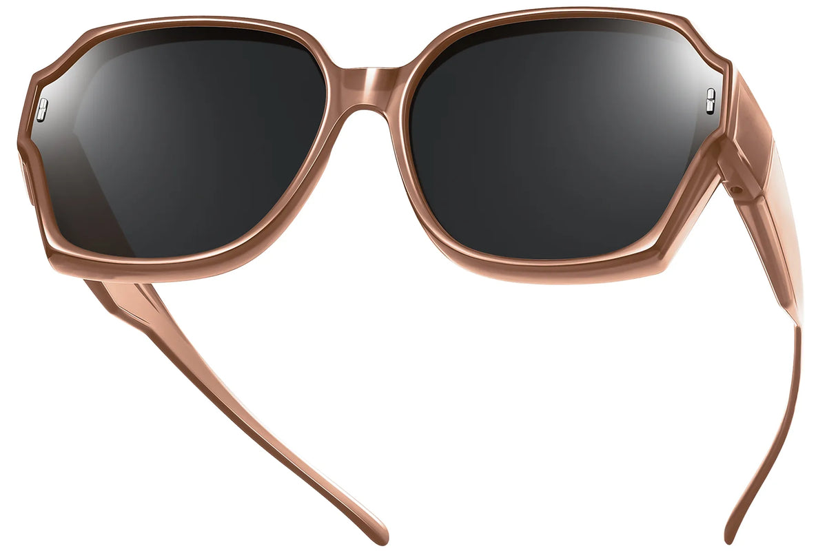 Polarized UV400 Fit-Over Sunglasses – Square TH-3802 – Light brown