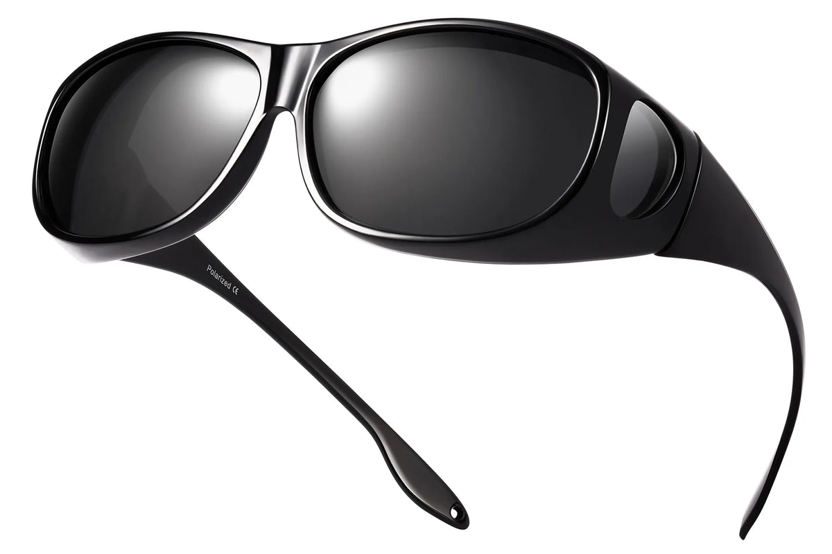 Polarized UV400 Fit-Over Sunglasses – Oval TH-P2502 – Black
