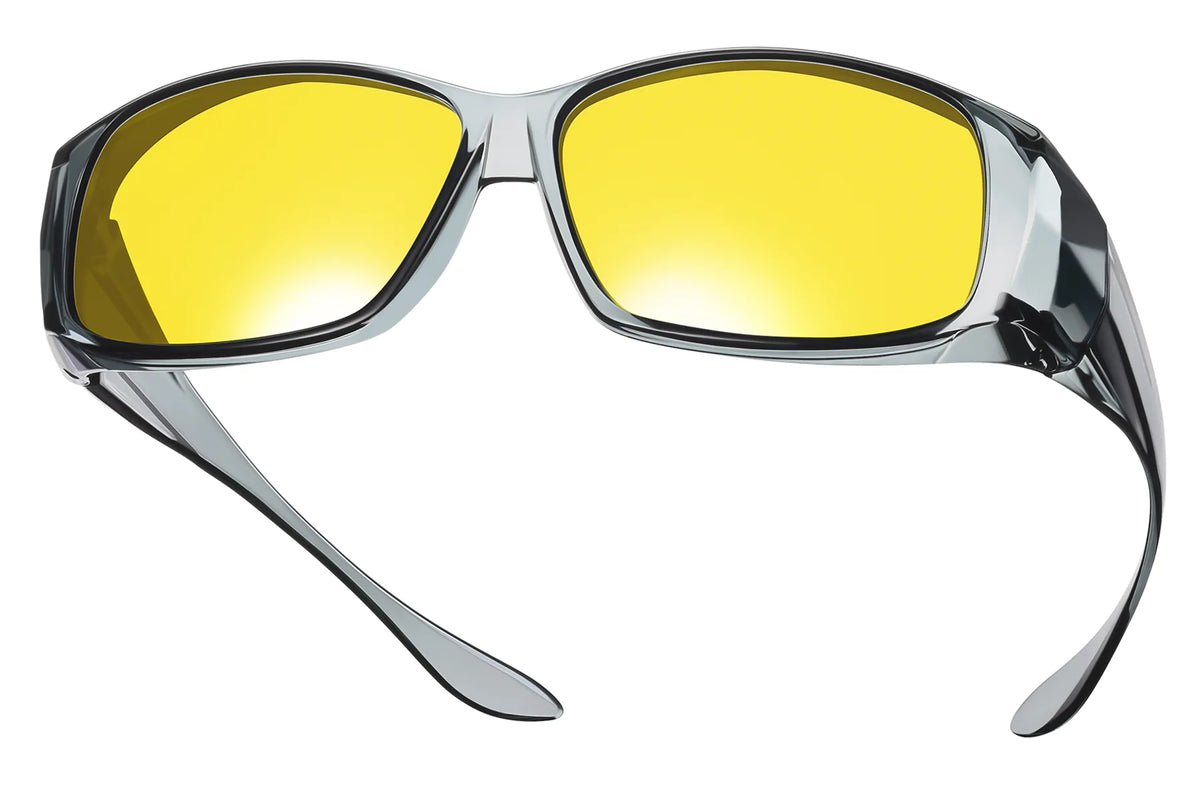 Polarized Night Driving Fit-Over Glasses – Rectangle TH-DY015 – Style A1 Grey-Night Vision Lens