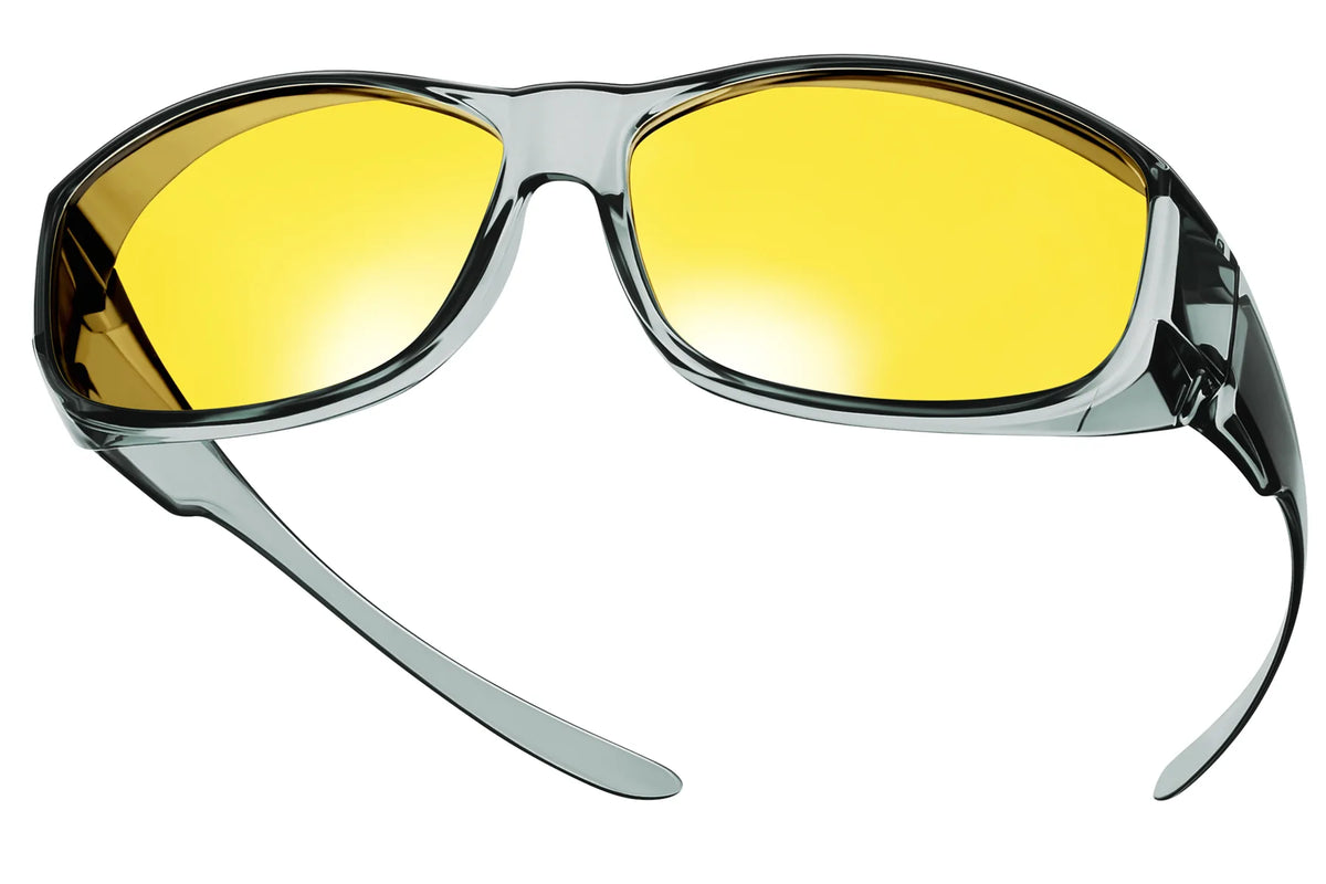 Polarized Night Driving Fit-Over Glasses – Rectangle TH-DY017 – Style B2 Grey-Night Vision Lens