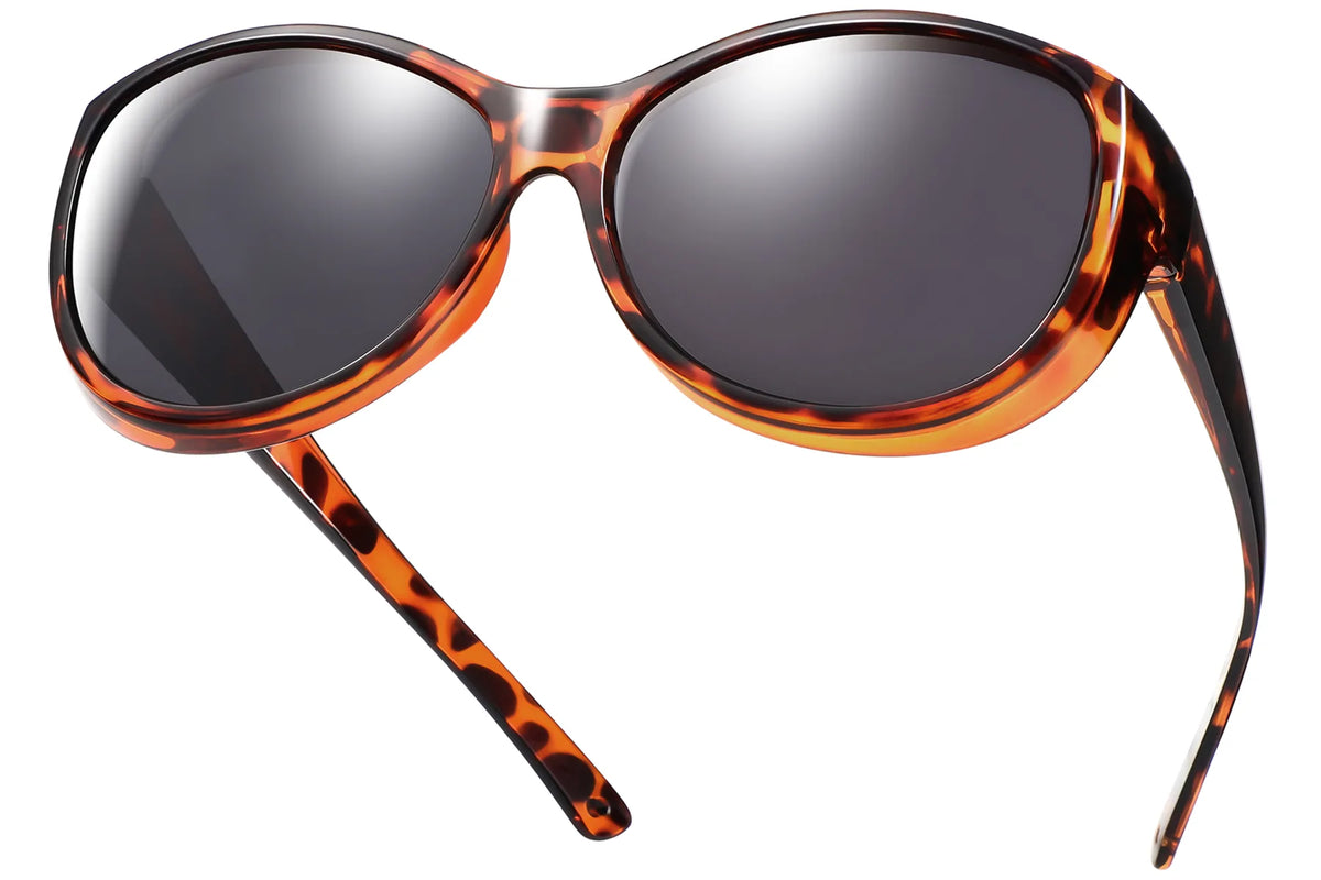 UV400 Fit-Over Sunglasses Polarized – Cat Eye TH-DY045 – Amber Leopard