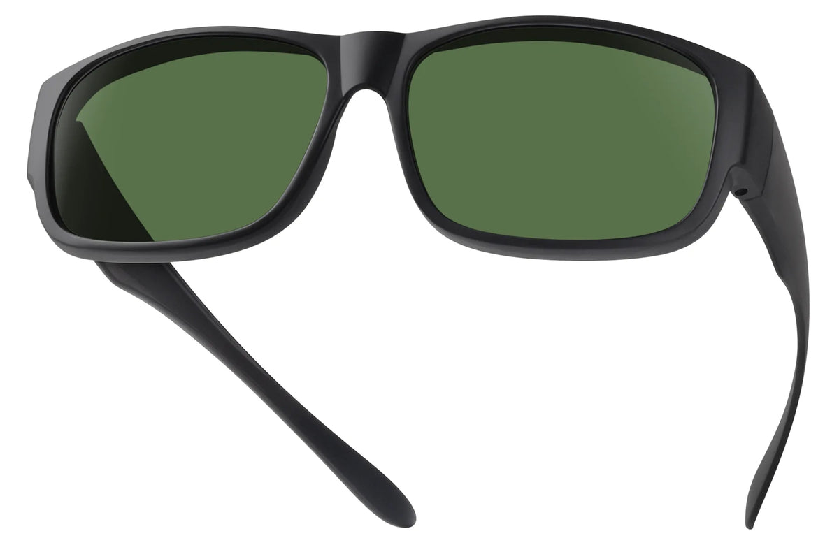 Polarized UV400 Fit-Over Sunglasses – Rectangle TH-DY042 – Matte Black Frame/Green Lens