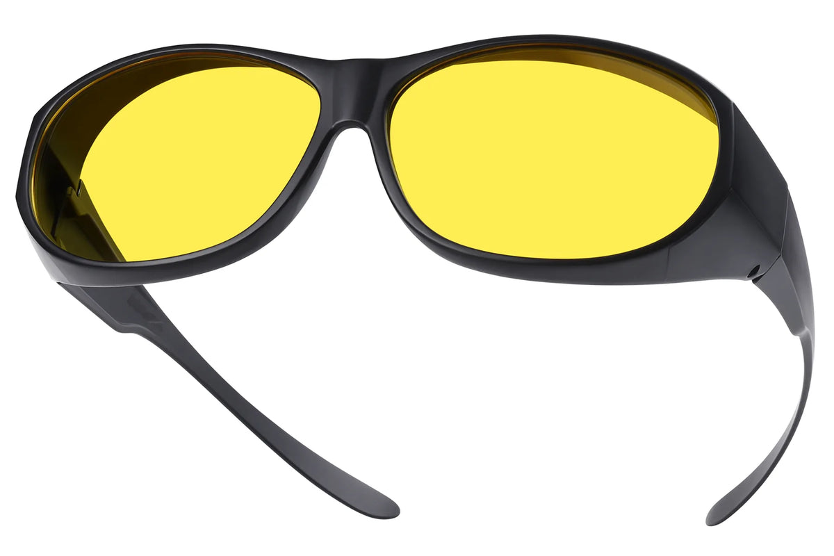 Polarized Night Driving Fit-Over Glasses – Oval TH-DY018 – 04 Matte Black-Night Vision Lens