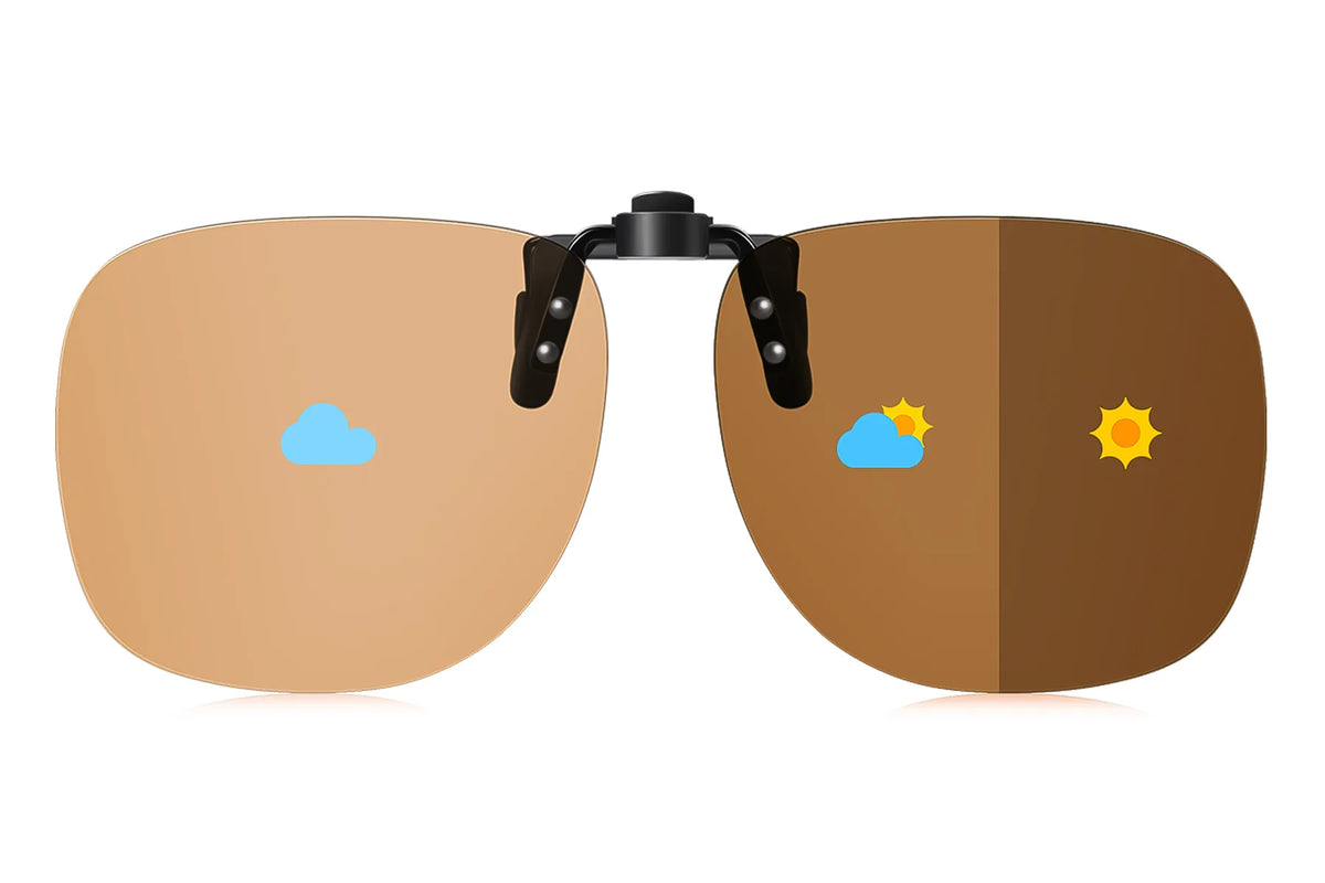 Polarized Photochromic Clip-On Sunglasses – Oval TH-CP801 – 01 Light Brown