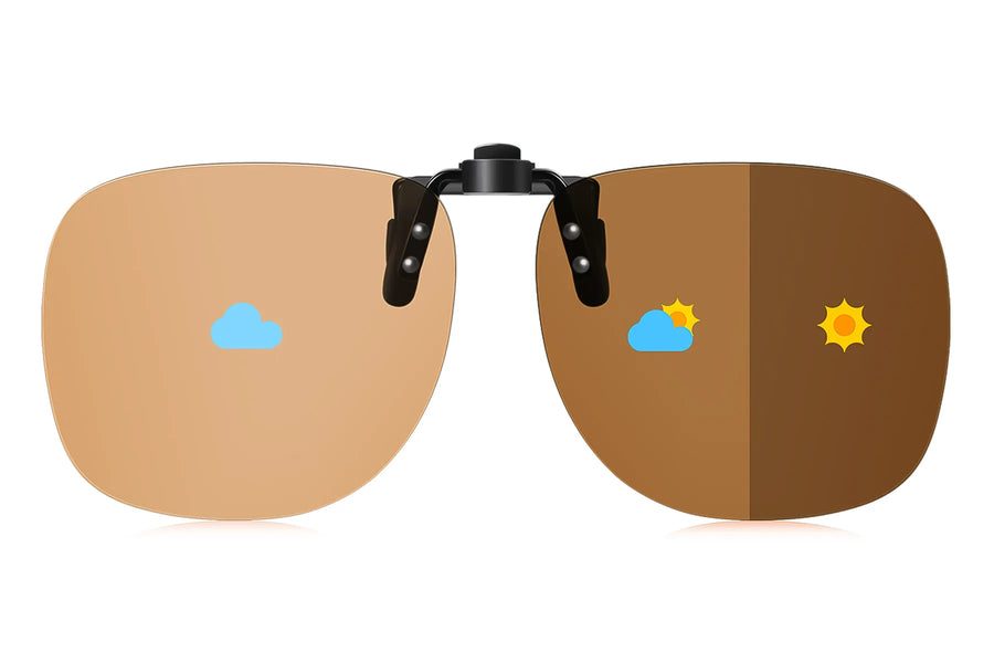 Polarized Photochromic Clip-On Sunglasses – Oval TH-CP801 – 01 Light Brown