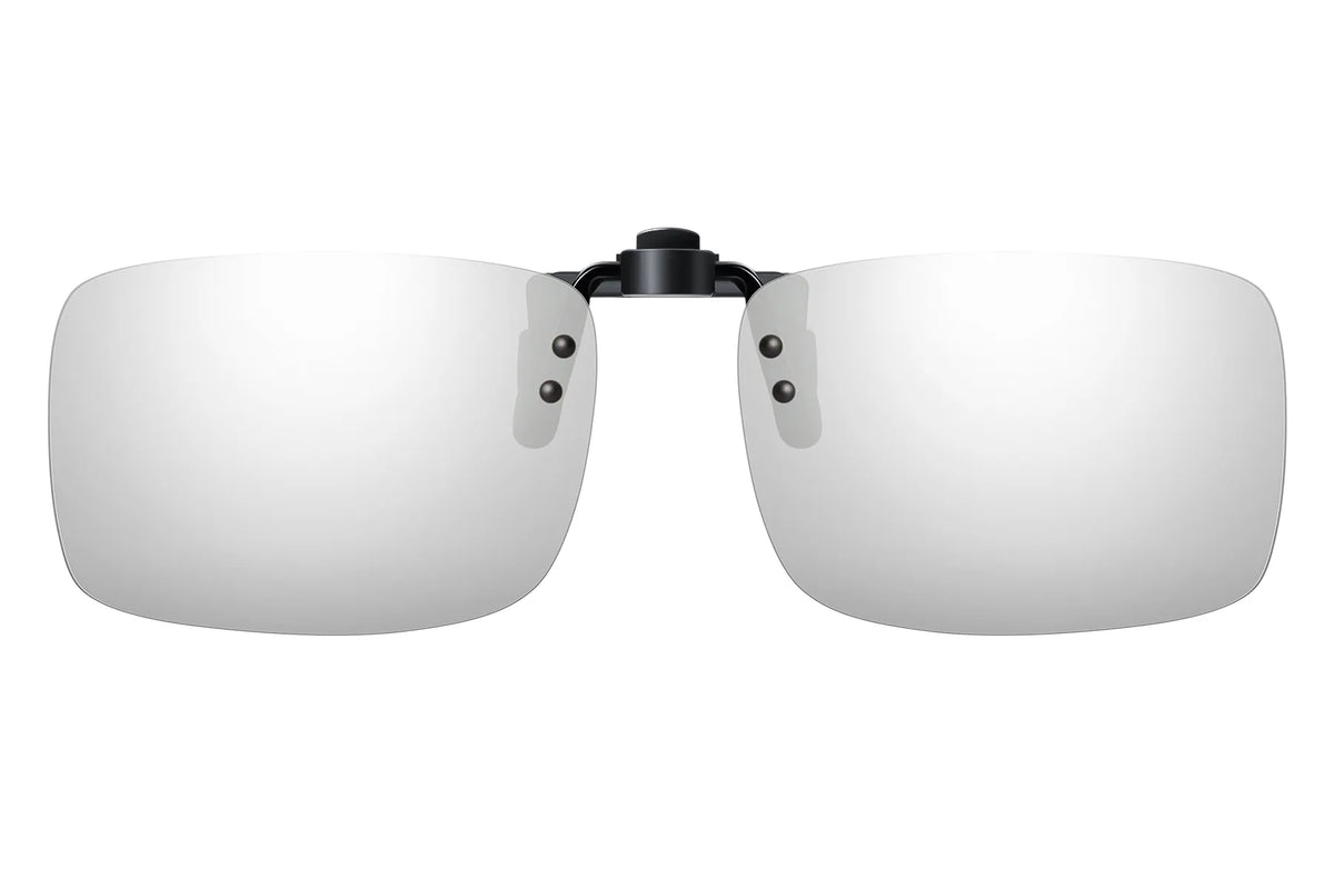 Polarized UV400 Clip-On Sunglasses – Rectangle TH-CP809 – Mirror Silver