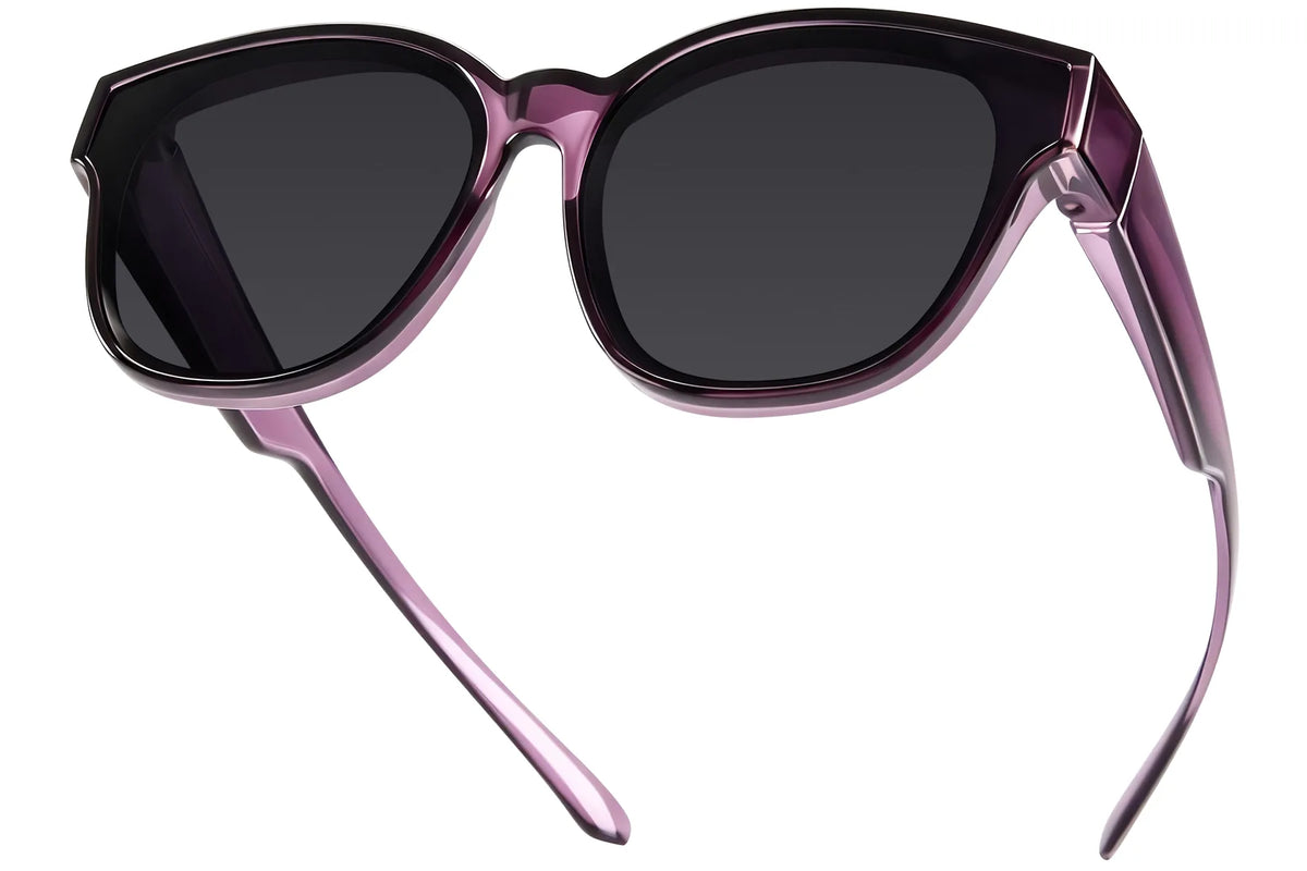 Polarized UV400 Fit-Over Sunglasses – Cat Eye TH-DY040 – Glossy Purple/Black