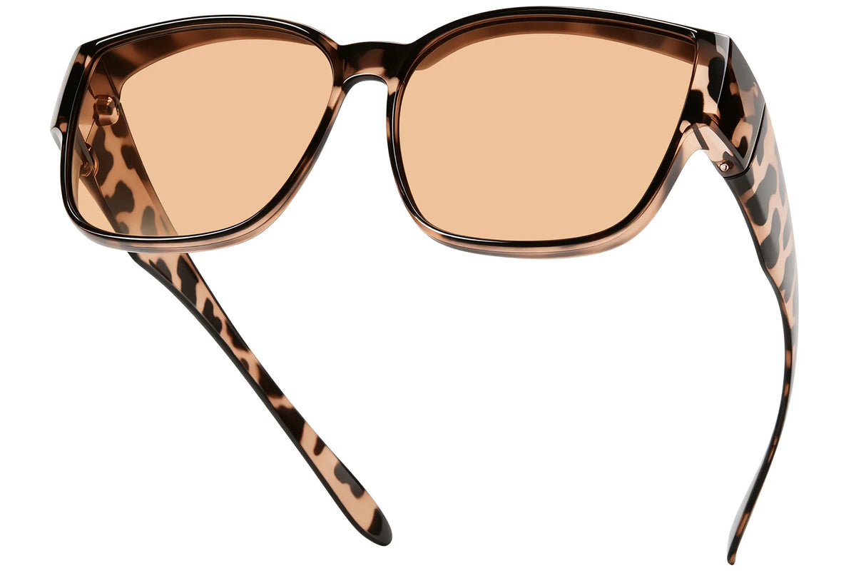 Polarized Photochromic Fit-Over Sunglasses – Square TH-DY030 – Light Amber Leopard / Light Brown Photochromic