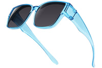 Glossy Transparent Blue / Gray Lens