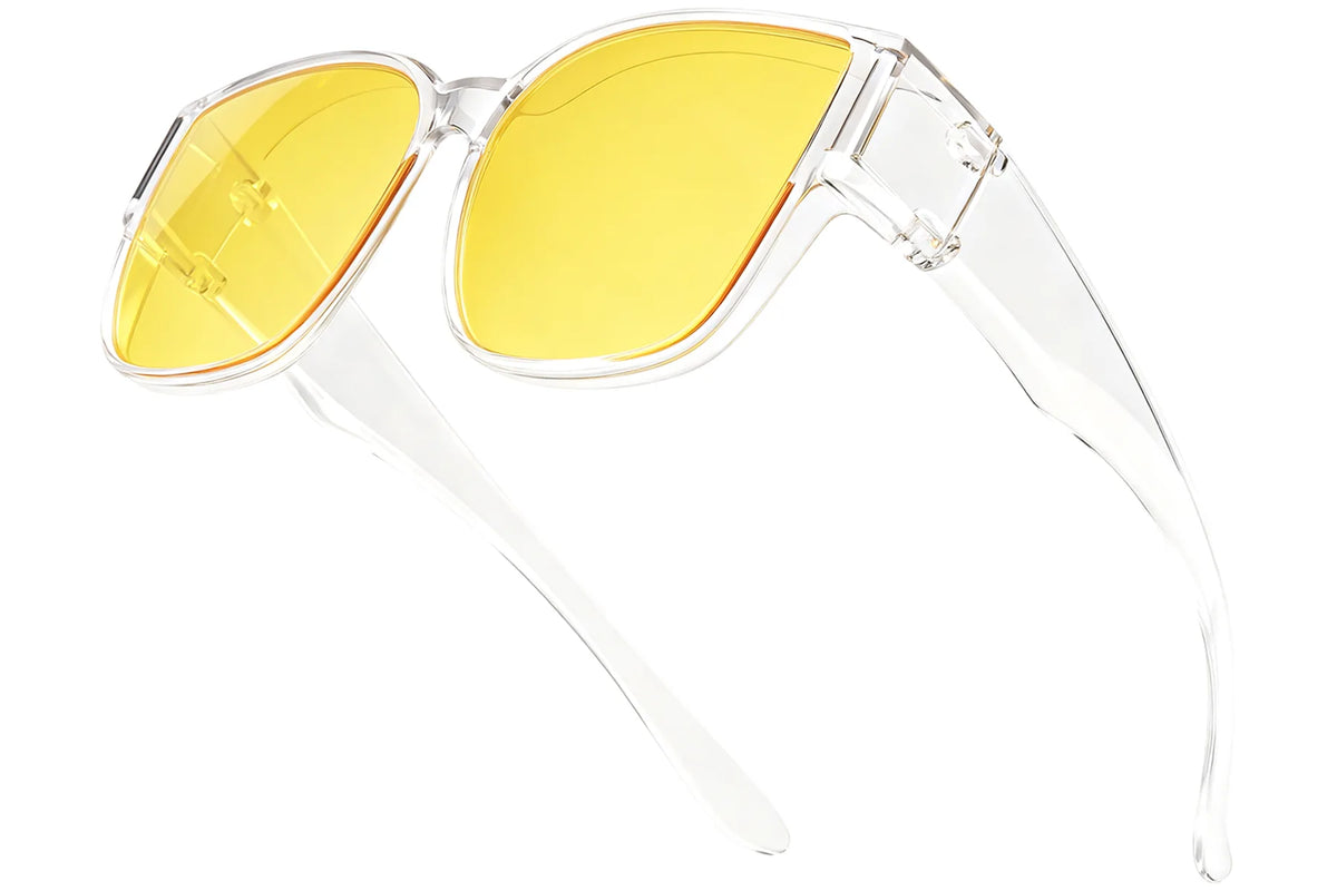 Polarized Night Driving Fit-Over Glasses – Square TH-DY030 Y75 Clear & Gray – Clear / Yellow Y75 Lens