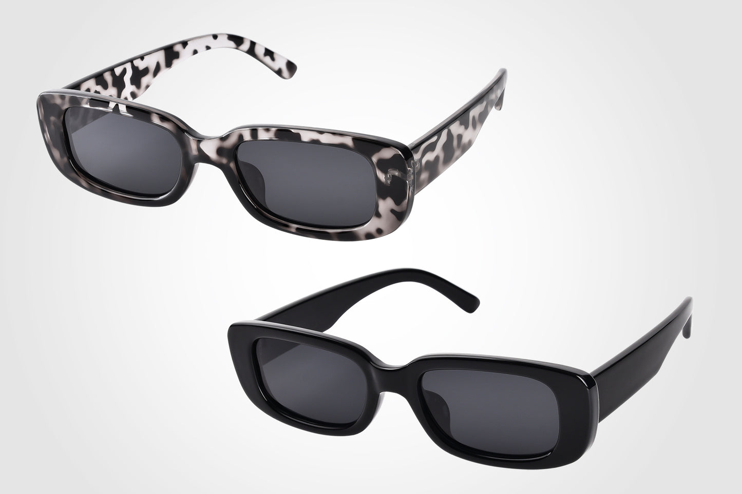 2 Pairs丨Square Sunglasses for Women Men Trendy Retro Rectangle Sunglasses with Polarized UV 400 Protection Party Sunglasses