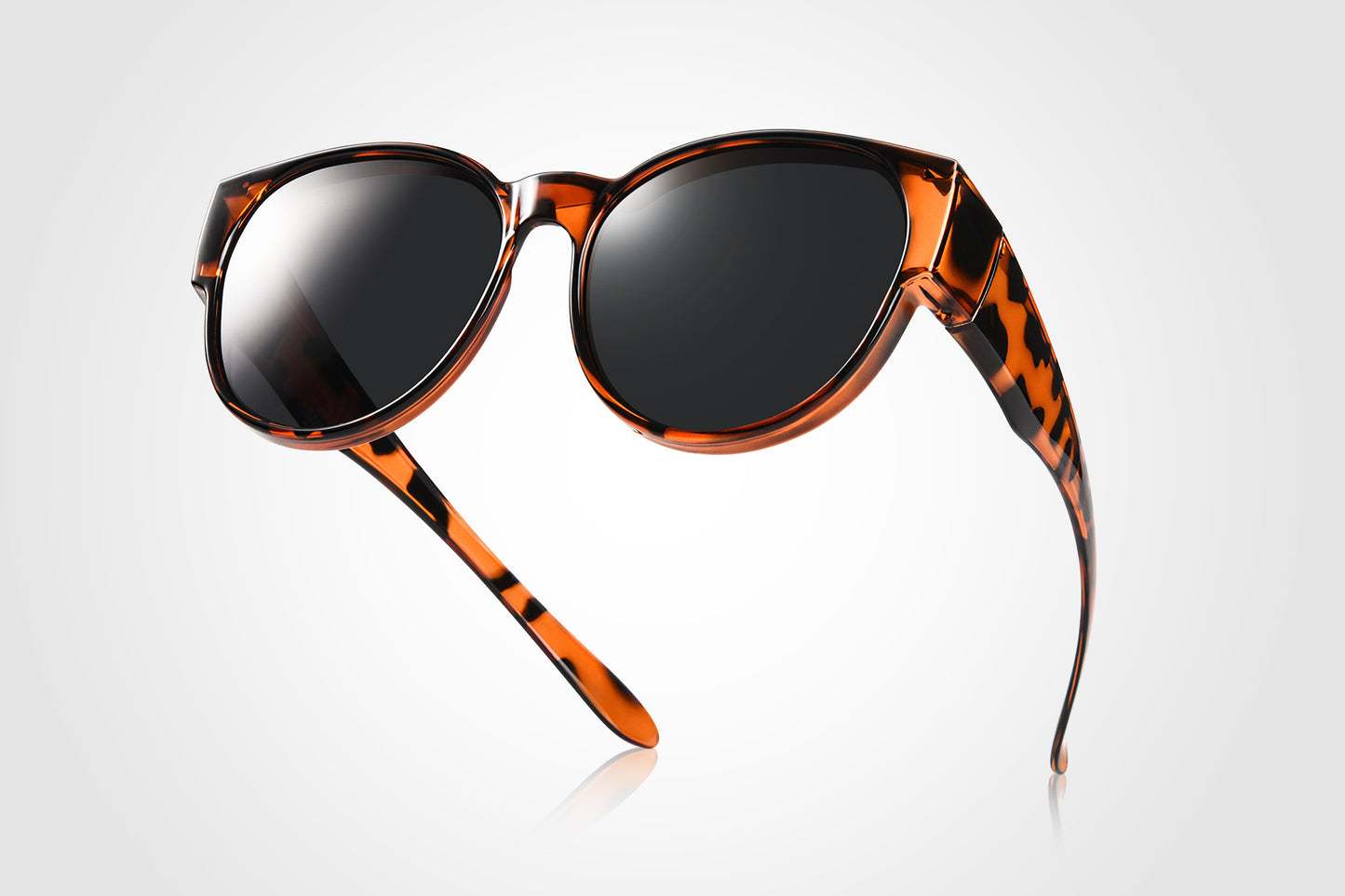 TINHAO Polarized Fit Over Glasses Sunglasses for Women Men Trendy Cat Eye Wrap Around Shades UV Protection