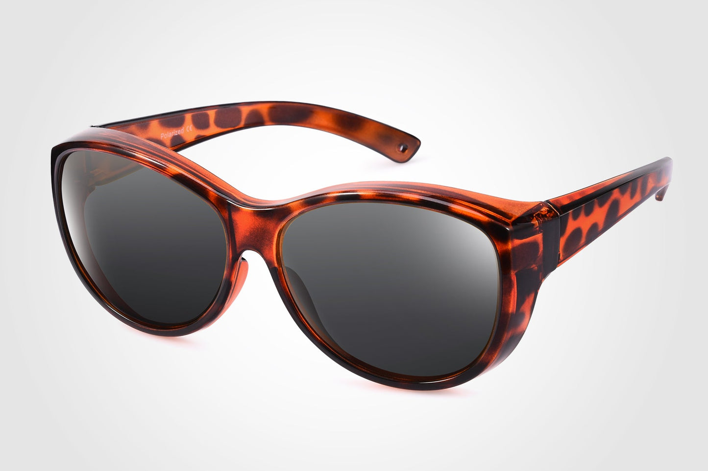 TINHAO Polarized Fit Over Glasses Sunglasses for Women UV Protection, Trendy Oversized Cat Eye Sunglasses for Driving Riding丨 Leopard