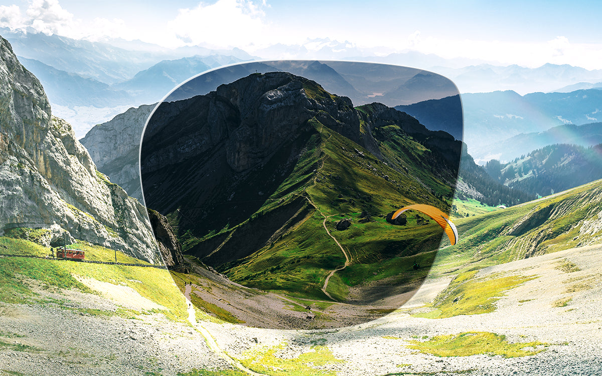 Daytime polarized lenses in bright outdoor sunlight